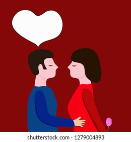 Cartoon Character, a couples in love. vector illustration eps10