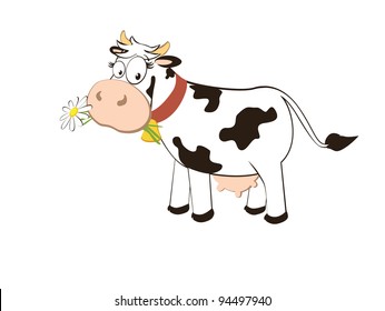 Cartoon character cow isolated on white background. vector.