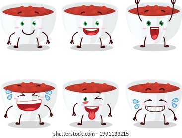 Cartoon character of cranberry sauce with smile expression. Vector illustration