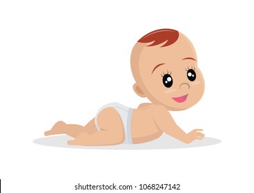 Cartoon character, Crawling little baby boy.,vector eps10