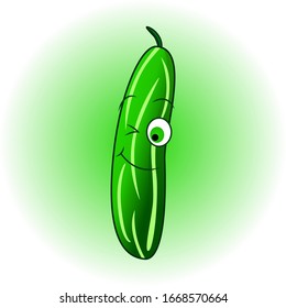 Cartoon character of an cucumber, cucumber mascot for your logo