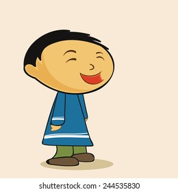 Cartoon character of a cute boy.