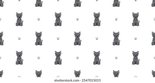 Cartoon character cute cane corso dog seamless pattern background for design.