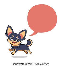 Cartoon character cute chihuahua dog with speech bubble for design.