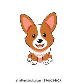 Cartoon character cute corgi dog for design.