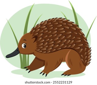 Personagem de desenho animado equidna bonito da Austrália ilustração vetorial para crianças