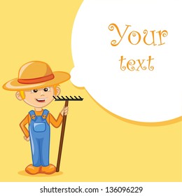 Cartoon character of cute farmer