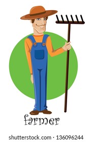 Cartoon character of cute farmer