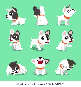 Cartoon character cute french bulldog poses for design.