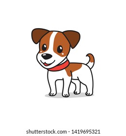 Cartoon character cute jack russell terrier dog for design.