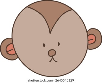 Cartoon character with cute monkey face