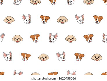 Cartoon character cute puppy dogs seamless pattern background for design.
