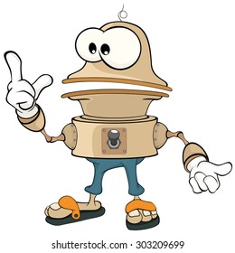 Cartoon character cute robot