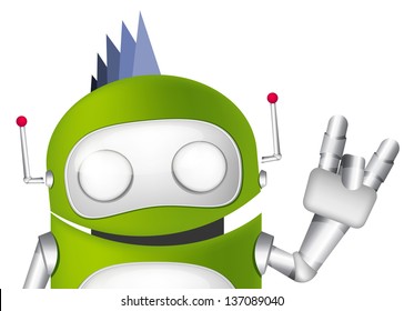 Caricatura Cute Robot. Avatar. EPS vectorial 10.
