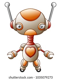 Cartoon character cute robot isolated on white background