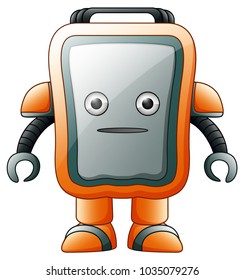 Cartoon Character Cute Robot Isolated on white background