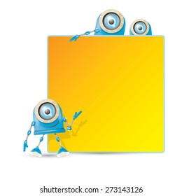 Cartoon Character Cute Robot Isolated on Grey Gradient