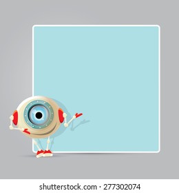 Cartoon Character Cute Robot Isolated on Grey Gradient
