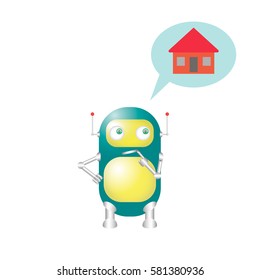 Cartoon Character. Cute Robot. The property. Vector EPS10