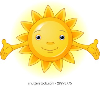 Cartoon Character  of Cute Summer Sun