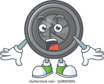 cartoon character design of camera lens with a surprised gesture