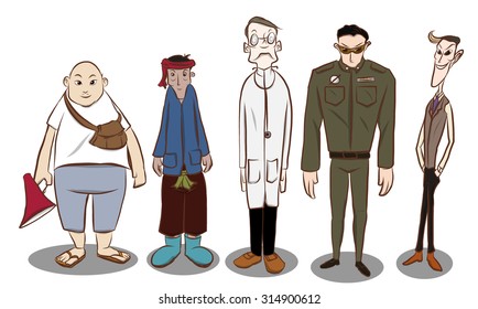 cartoon character design career vector