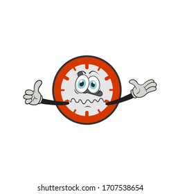 Cartoon Charakter Design der Uhr mit süßem Ausdruck . Maskottchen-Zeichendesign