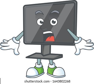 cartoon character design of computer screen with a surprised gesture