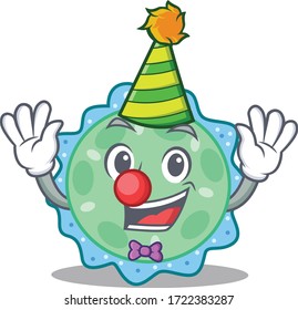 cartoon character design concept of cute clown pseudomonas aeruginosa