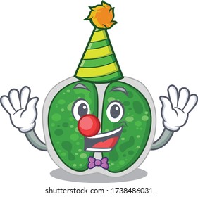 cartoon character design concept of cute clown chroococcales bacteria