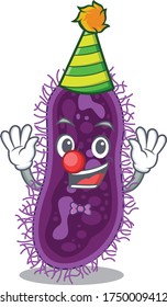 cartoon character design concept of cute clown lactobacillus rhamnosus bacteria