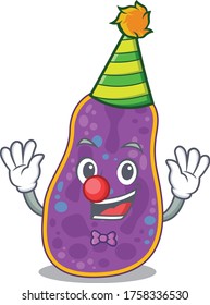 cartoon character design concept of cute clown shigella sp. bacteria