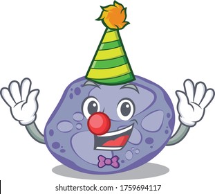 cartoon character design concept of cute clown blue planctomycetes