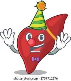 cartoon character design concept of cute clown healthy human liver