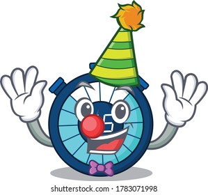 cartoon character design concept of cute clown hourglass