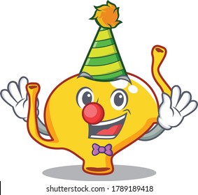 cartoon character design concept of cute clown bladder