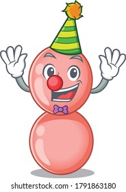 cartoon character design concept of cute clown neisseria gonorrhoeae