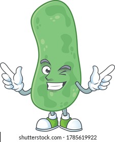 Cartoon character design concept of enterobacteriaceae cartoon design style with wink eye. Vector illustration