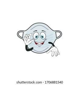 Cartoon character design concept of medical mask cartoon design style with expression and gesture