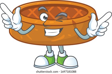 Cartoon character design concept of peanut cookies cartoon design style with wink eye