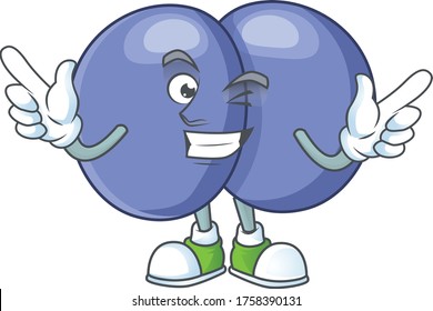 Cartoon character design concept of streptococcus pneumoniae cartoon design style with wink eye