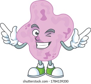 Cartoon character design concept of tetracoccus cartoon design style with wink eye. Vector illustration