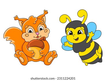 Cartoon character.  Design element. Template for your design, books, stickers, cards. .