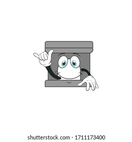 cartoon character design of fireplace with expression . mascot character design
