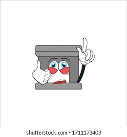 cartoon character design of fireplace with expression . mascot character design