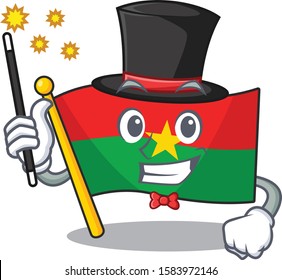 Cartoon character design of flag burkina faso Magician style