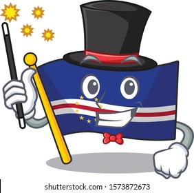 Cartoon Character Design Of Flag Cape Verde Magician Style