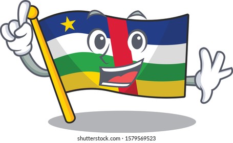 Cartoon character design of flag central african Magician style