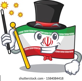 Cartoon character design of flag iran Magician style