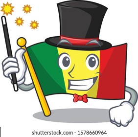 Cartoon character design of flag mali Magician style